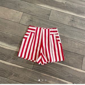 daphnea red pinstripe shorts NWT